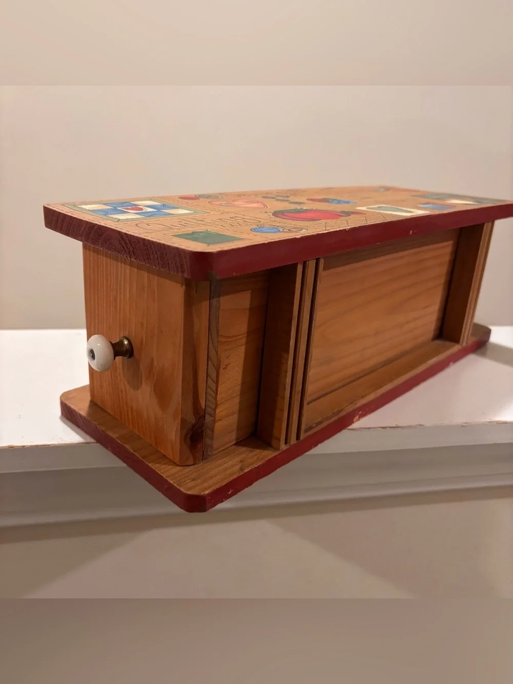 Dianna Mercum Sewing Notions Box: Painted Wooden Drawer